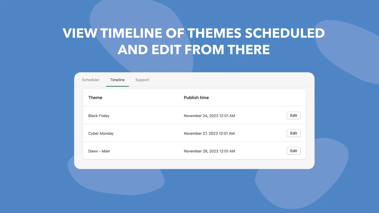 Shopify Theme Scheduler